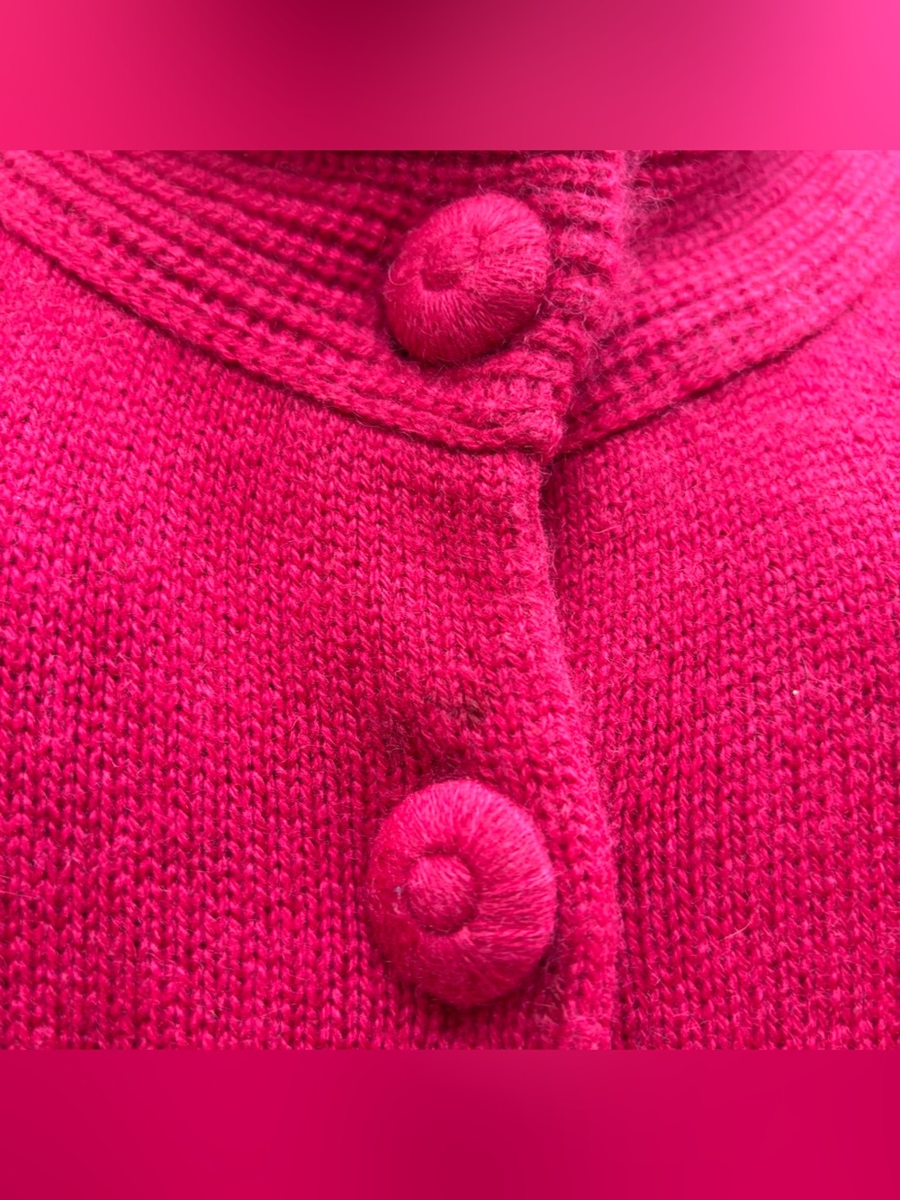 Ellen Tracy Women's SP Vibrant Fuschia Cashmere knit Cardigan Sweater - Picture 5 of 13